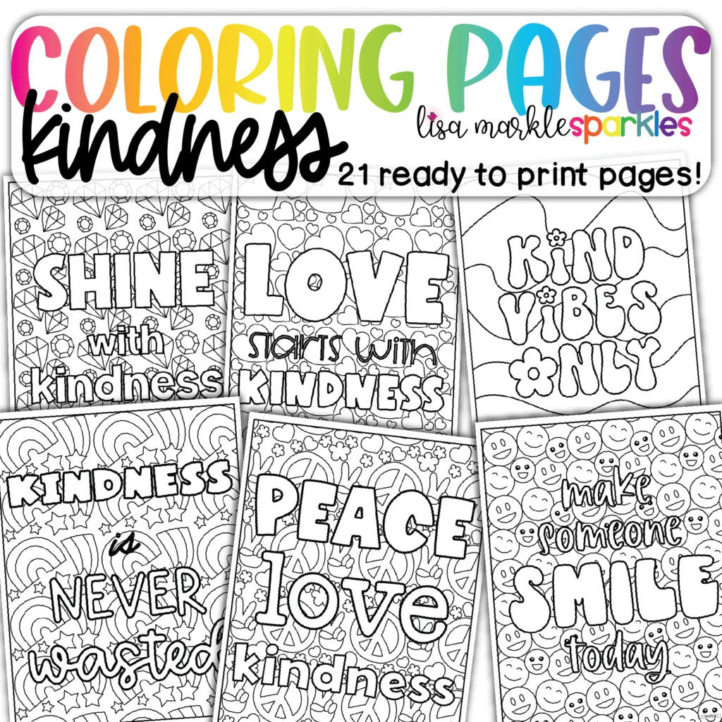 Kindness Coloring Pages Printable PDF Activity Lisa Markle Sparkles Clipart And Graphic Design