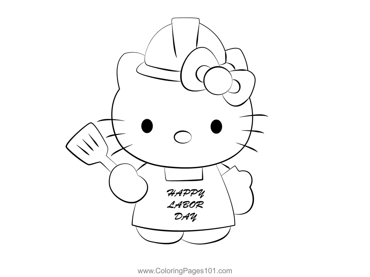 Labor Day Cartoon Coloring Page For Kids Free Labor Day 