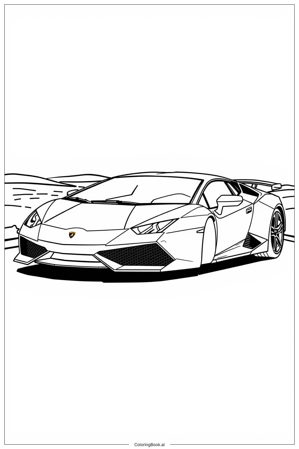 Lamborghini Basic Outline 2 Coloring Page Free PDF PNG Printable Lamborghini Basic Outline 2 Coloring Page Free PDF PNG Printable