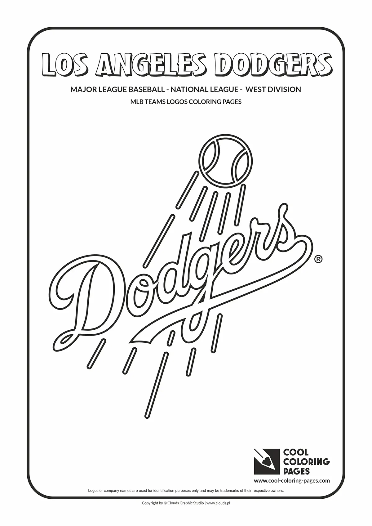 Los Angeles Dodgers MLB Teams Logos Coloring Pages