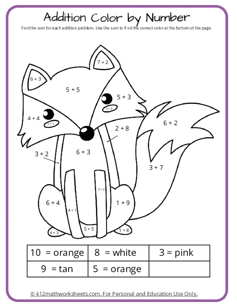 Free Coloring Math Pages
