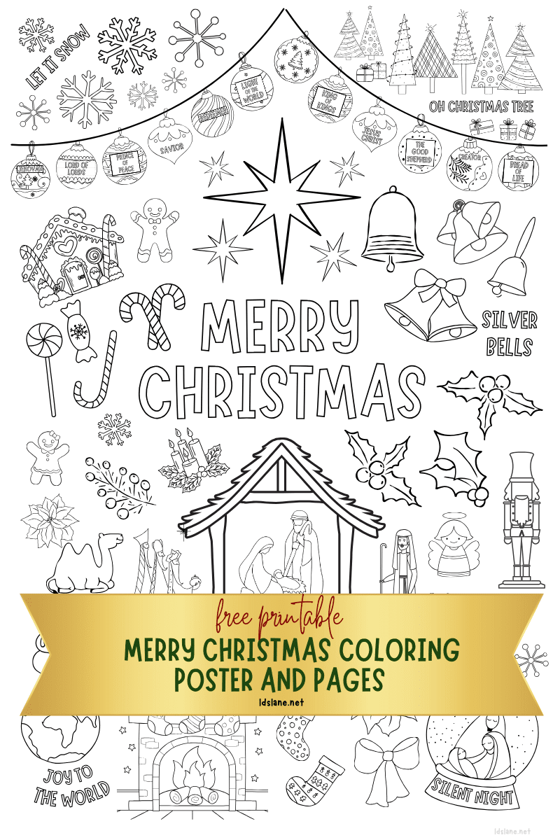 Merry Christmas Coloring Page And Poster Merry Christmas Coloring Page And Poster