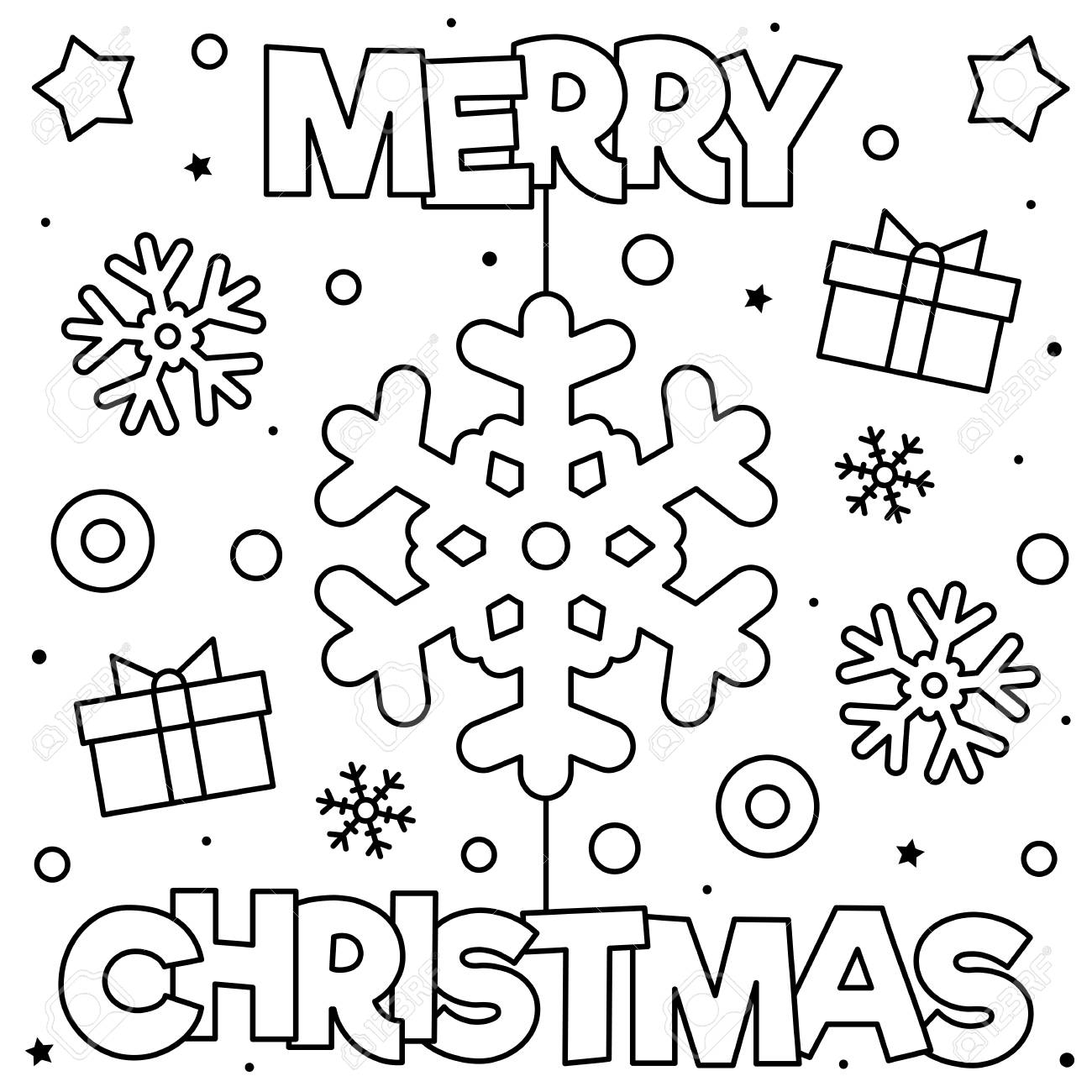 Merry Christmas Coloring Page Black And White Vector Illustration Stock Photo Picture And Royalty Free Image Image 110606672 Merry Christmas Coloring Page Black And White Vector Illustration Stock Photo Picture And Royalty Free Image Image 110606672
