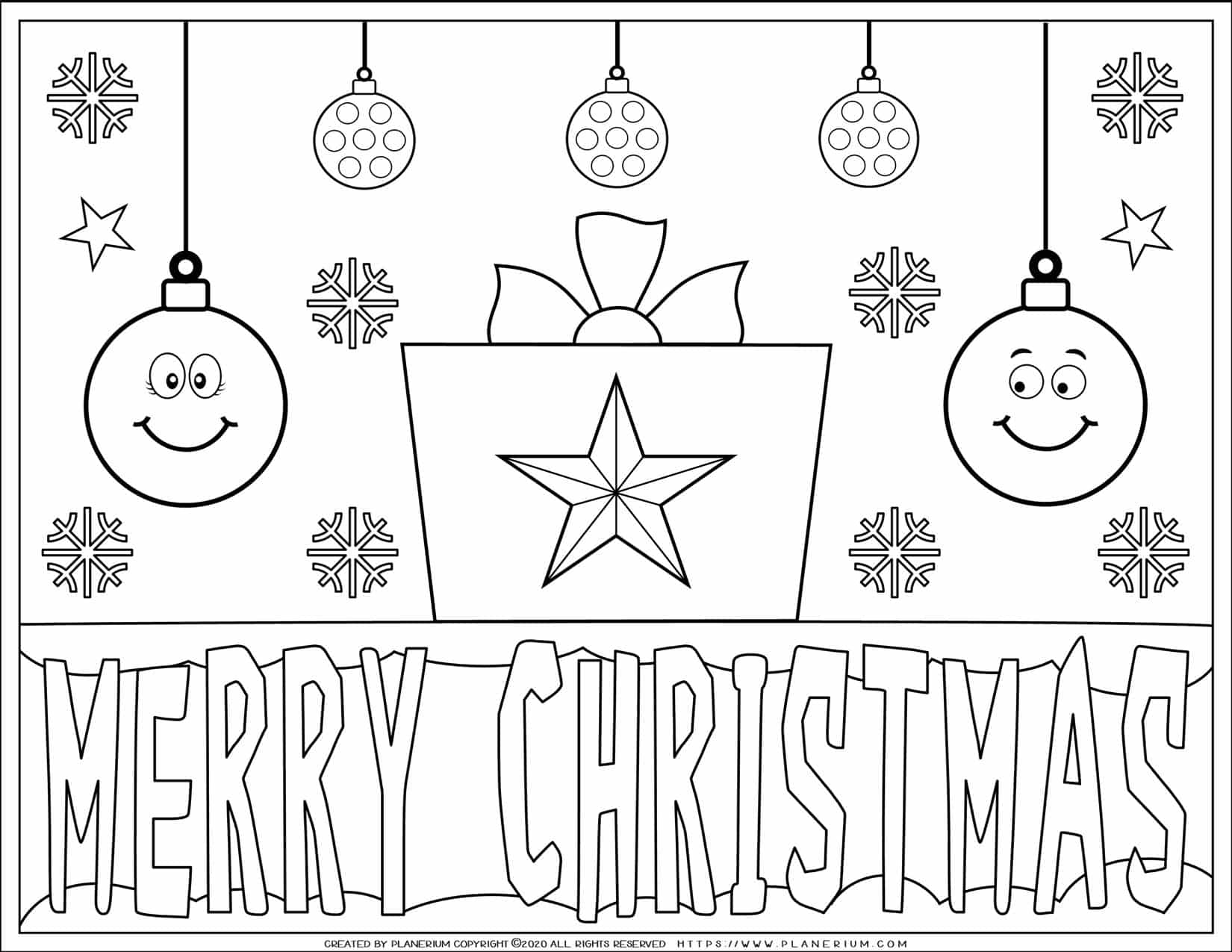 Merry Christmas Free Coloring Page Planerium