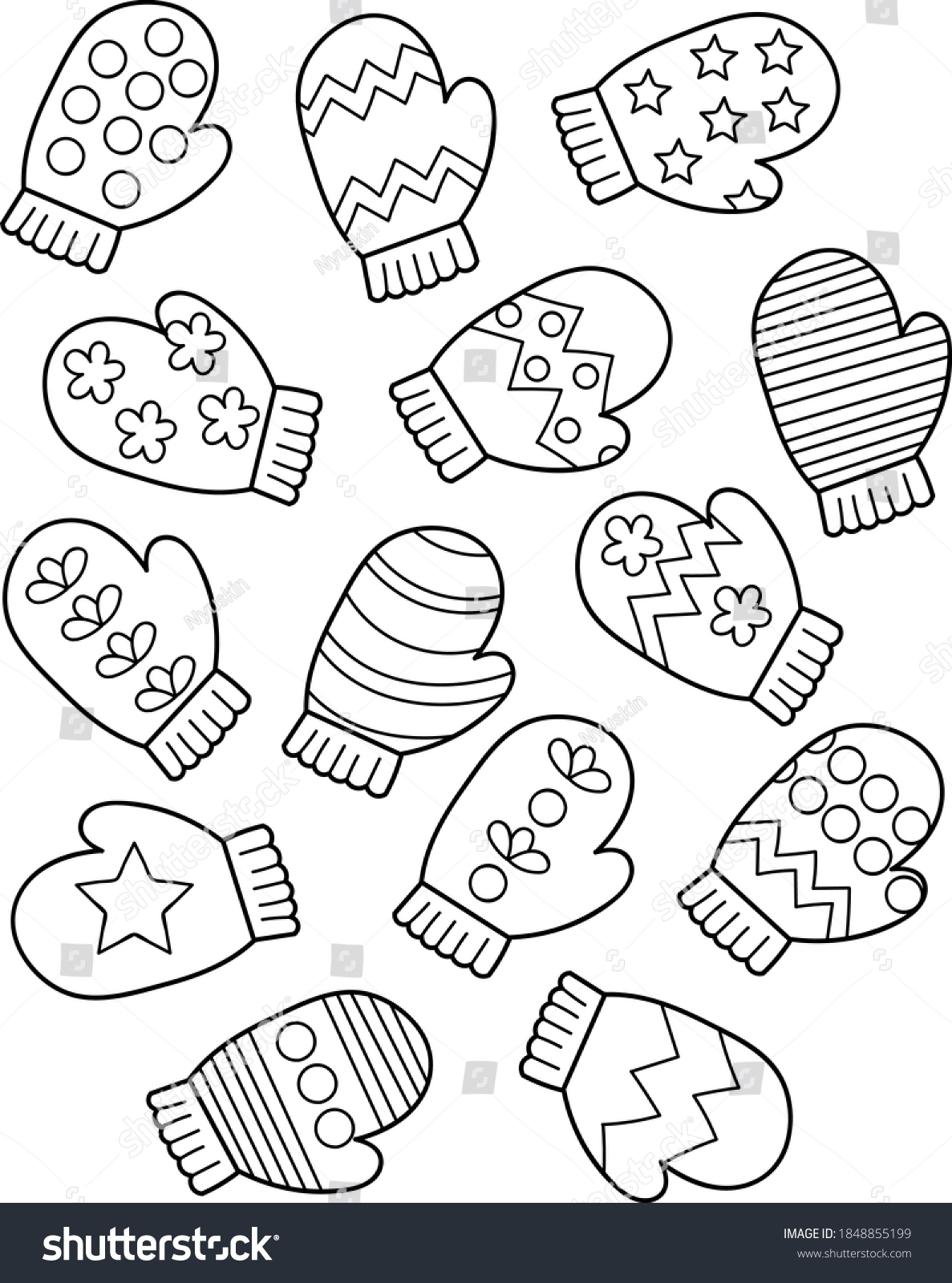Mitten Coloring Book Over 2 460 Royalty Free Licensable Stock Illustrations Drawings Shutterstock