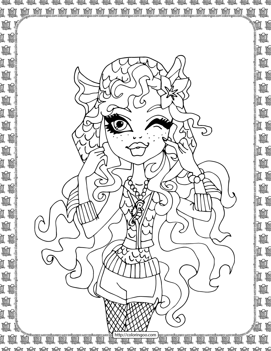 Monster High Lagoona Blue Coloring Sheet