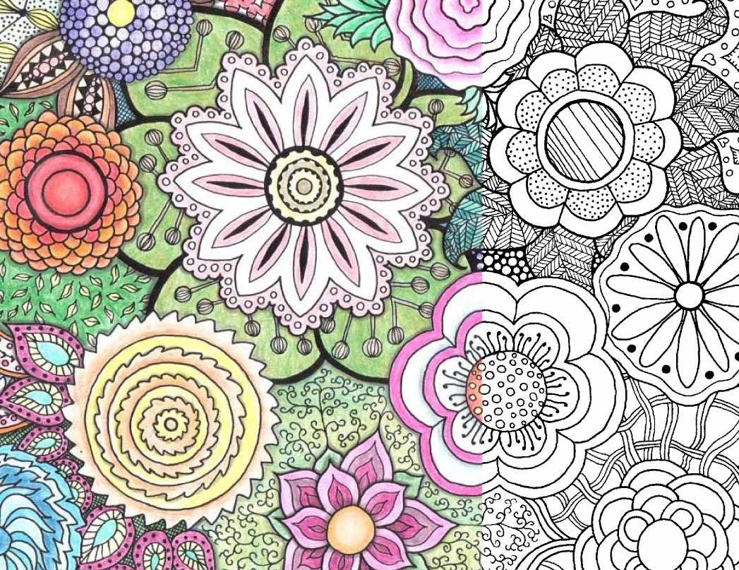 More Coloring Pages For Adults Zentangle Flowers Yet Another Mom Blog