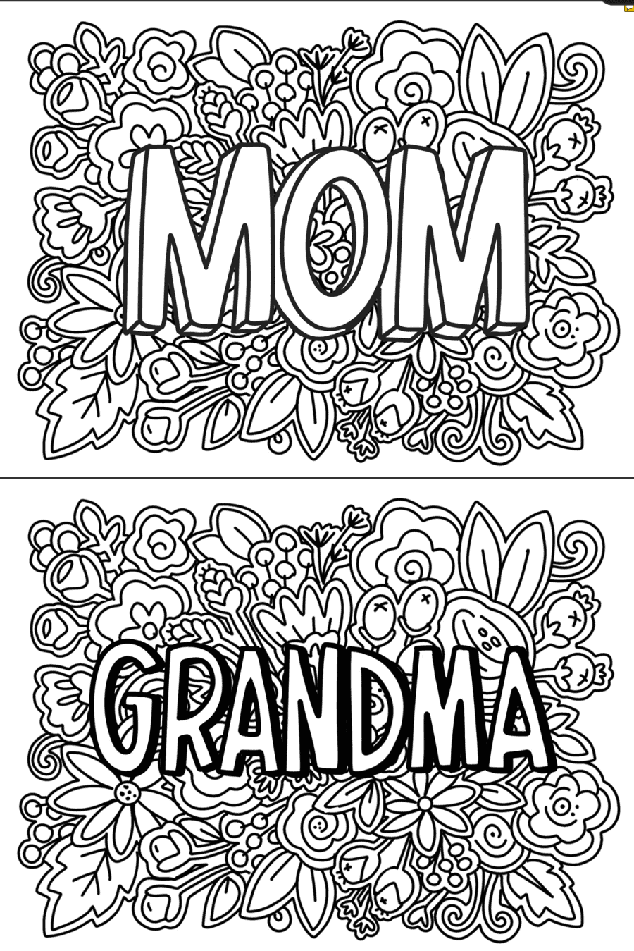 Mother's Day Free Printable Coloring Pages