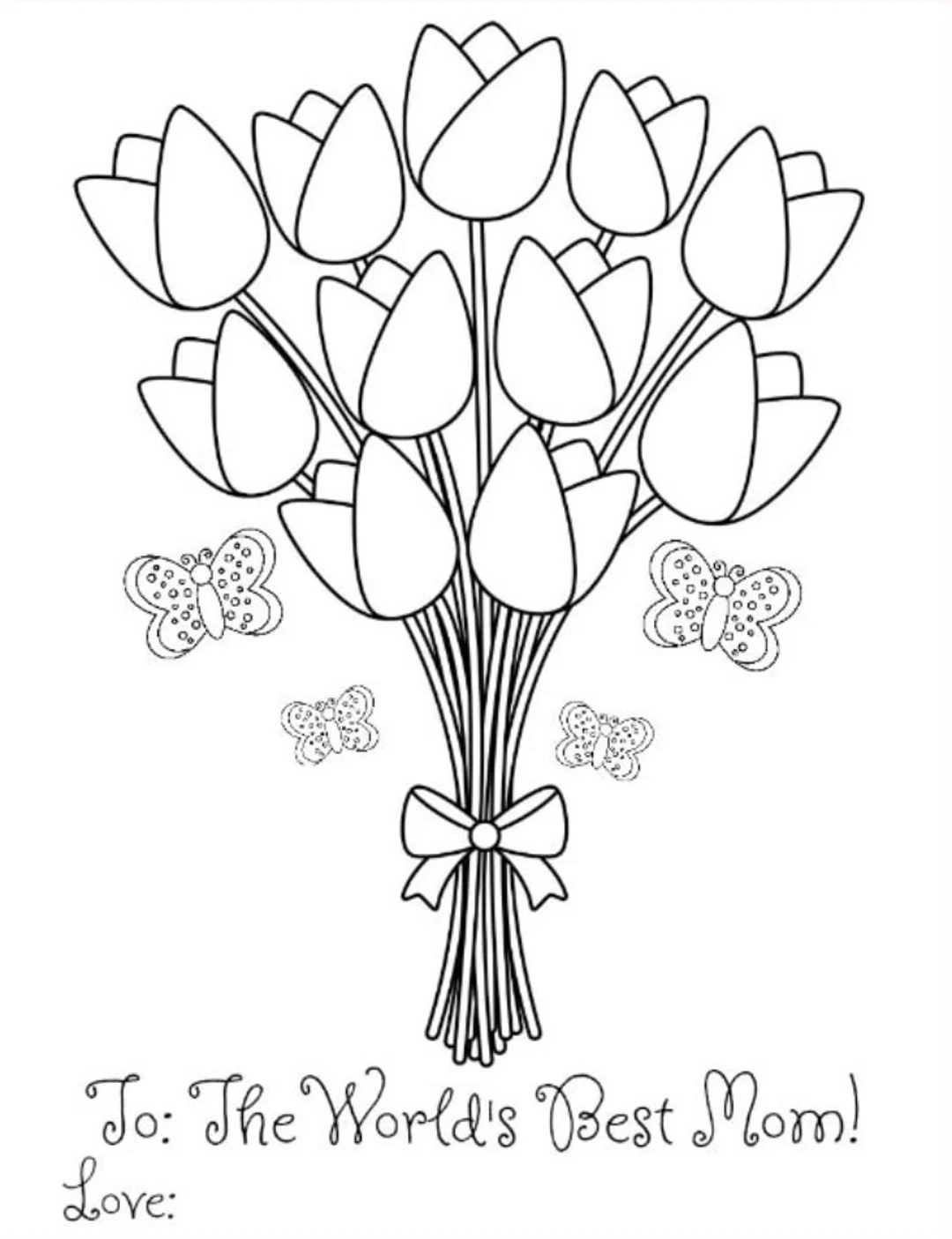 Mother s Day Flower Page Coloring Etsy UK