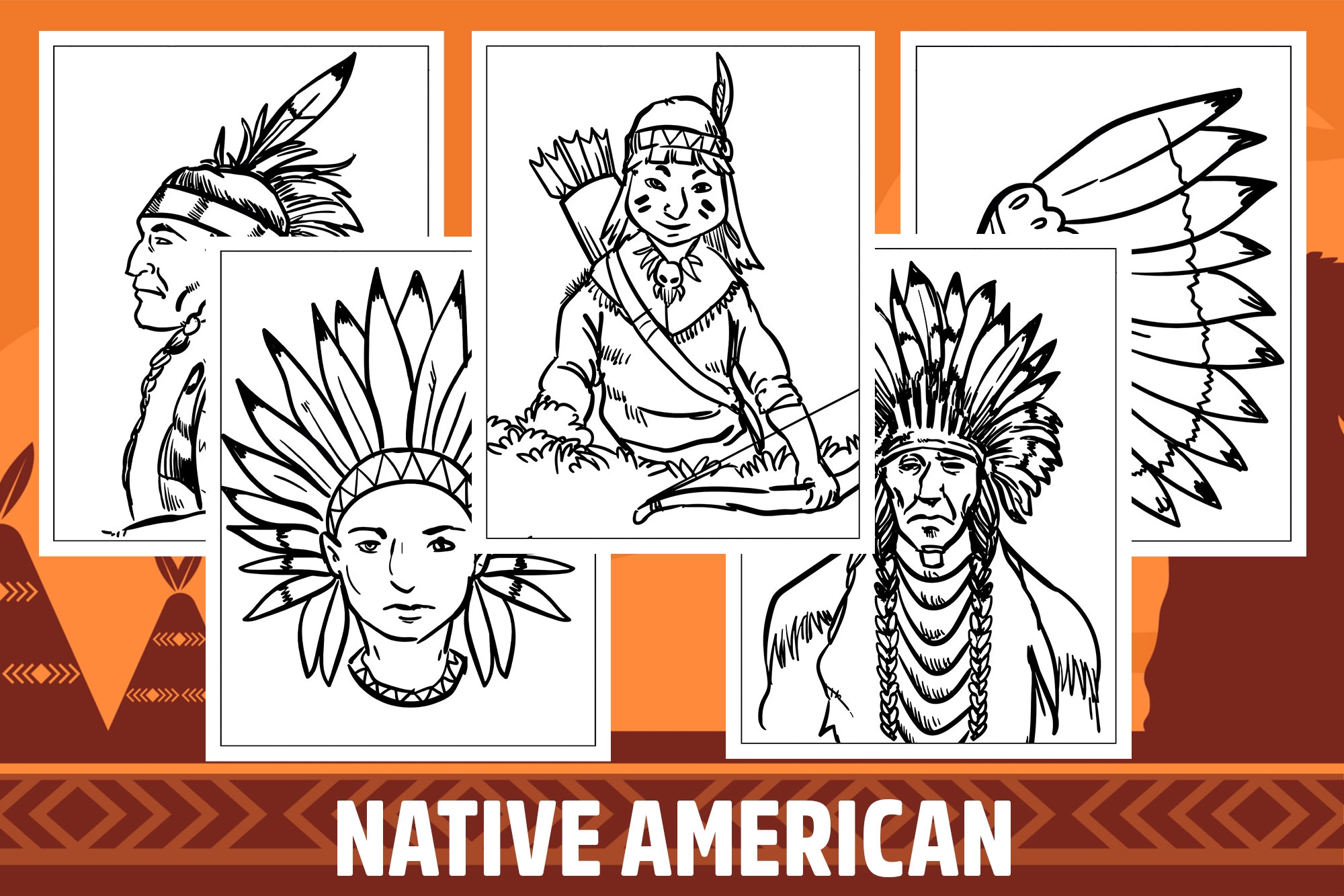 Native American Coloring Pages For Kids Girls Boys Teens School Activity Made By Teachers
