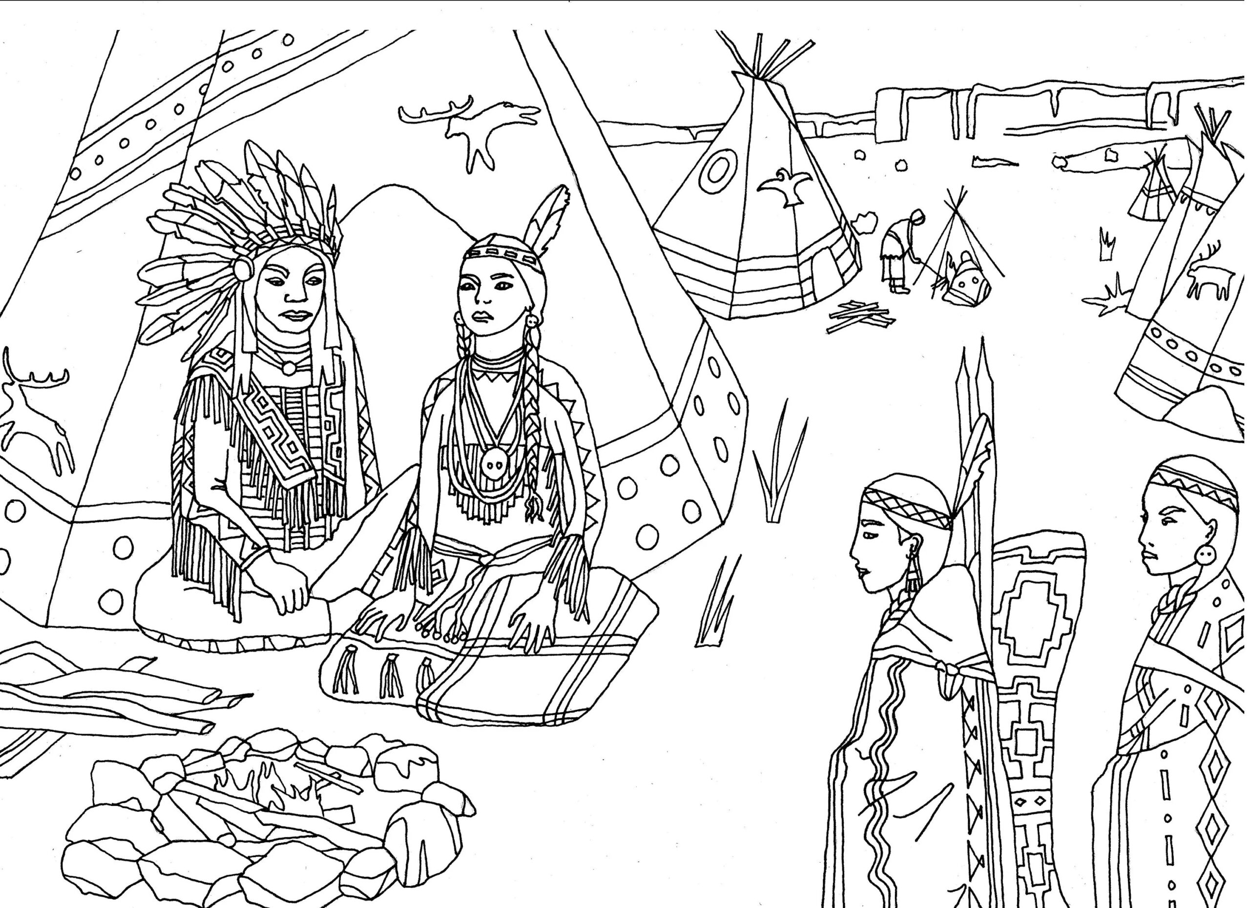 Free Coloring Pages Native American Free Coloring Pages Native American