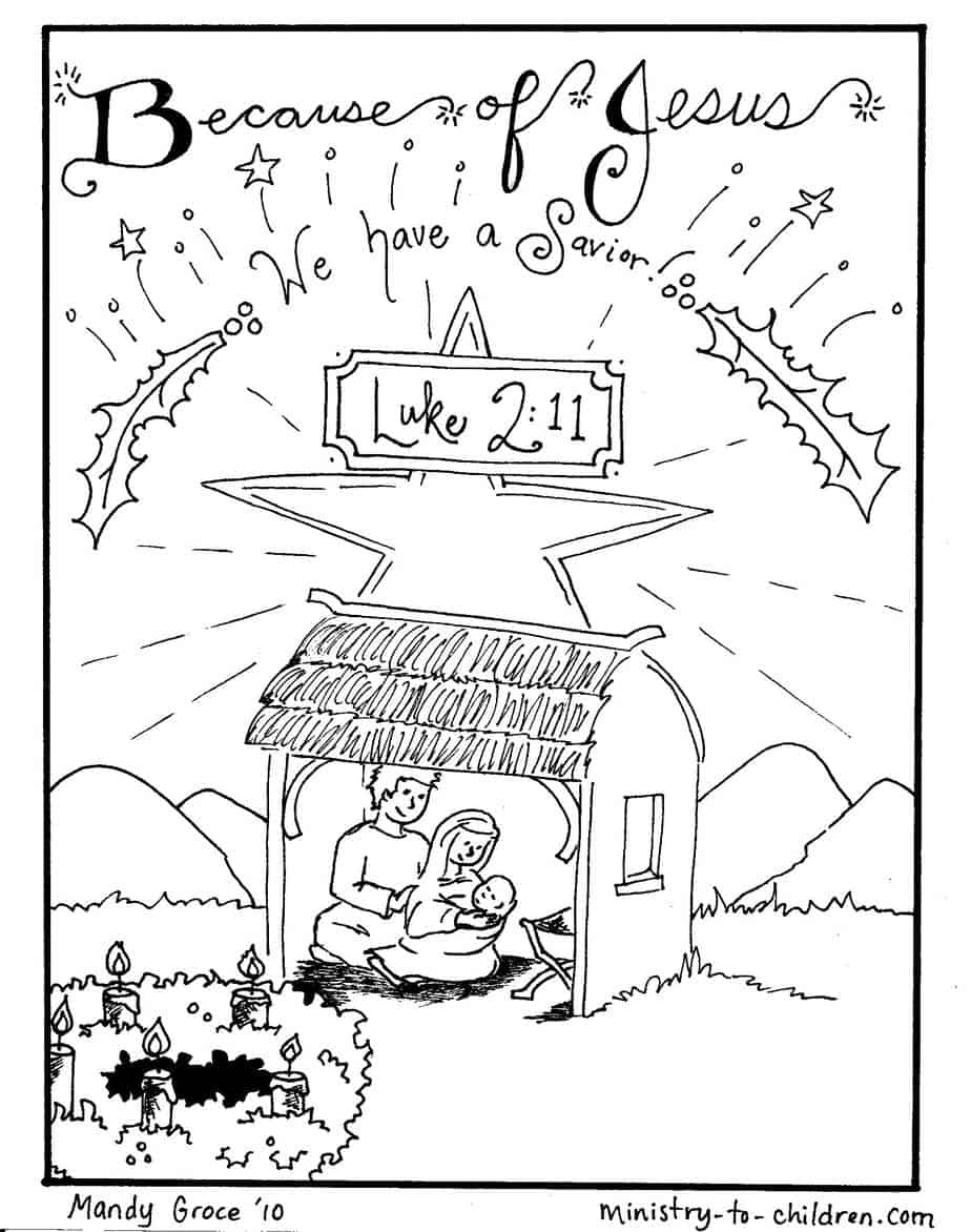 nativity scene coloring pages jesus is here ministry to children