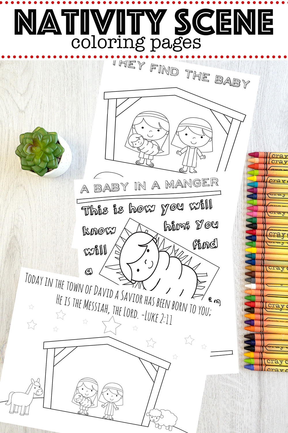 Nativity Scene Coloring Pages Mary Martha Mama