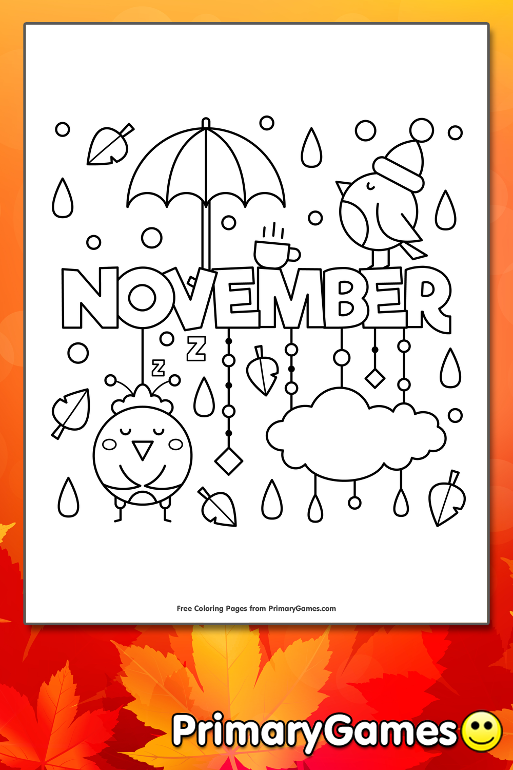 November Coloring Page FREE Printable PDF From PrimaryGames November Coloring Page FREE Printable PDF From PrimaryGames