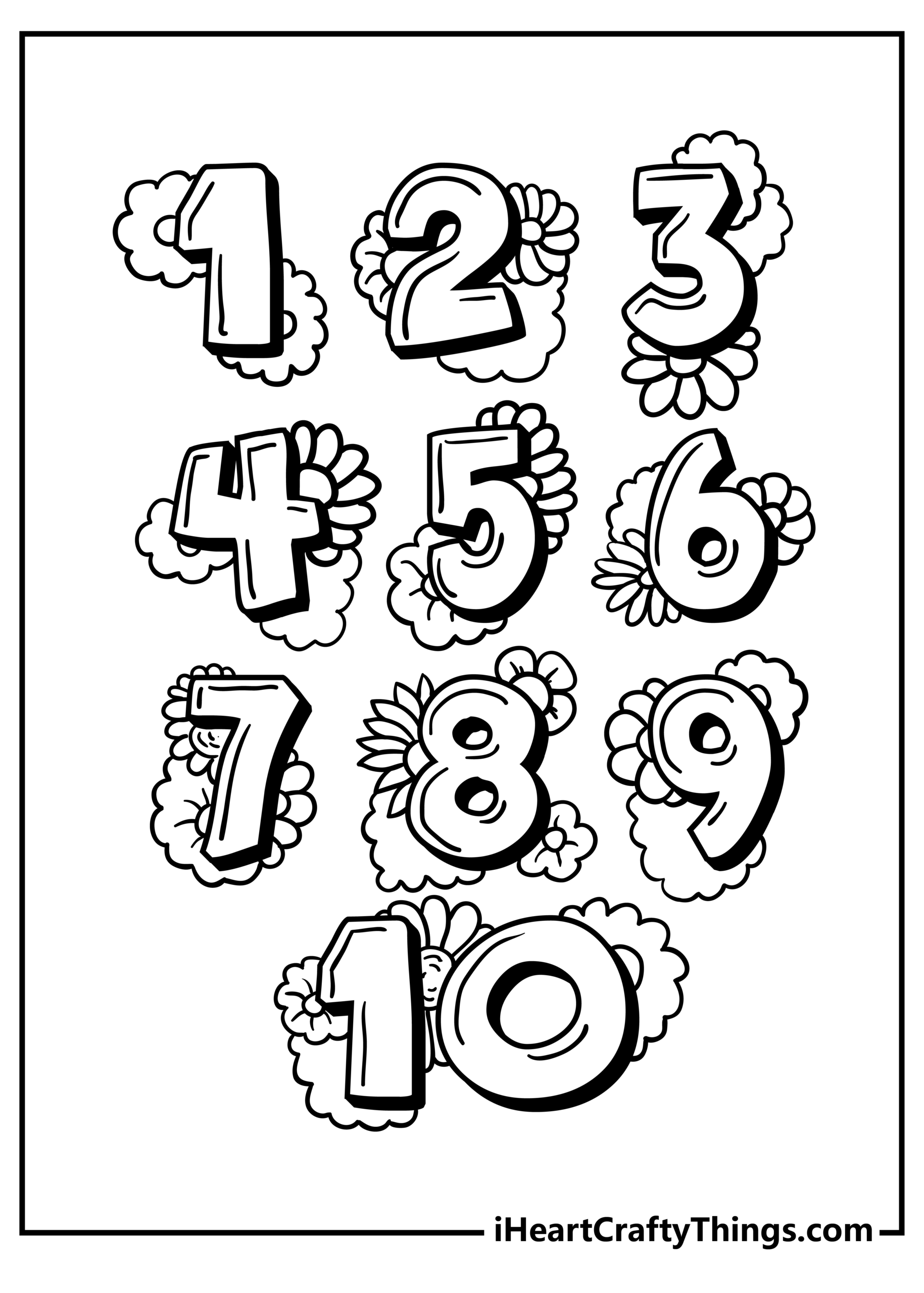Number Coloring Pages 100 Free Printables 