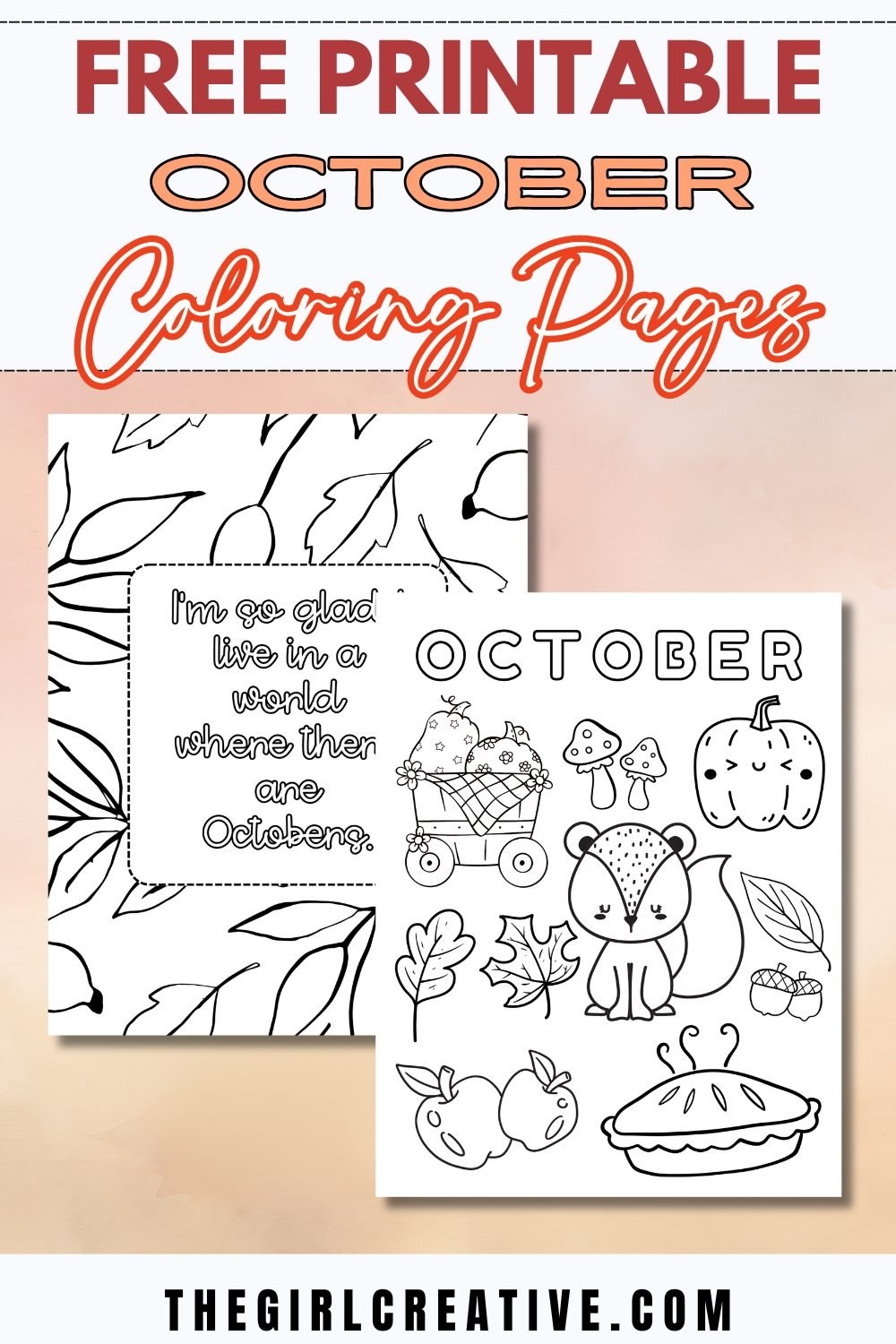 Free Printable October Coloring Pages