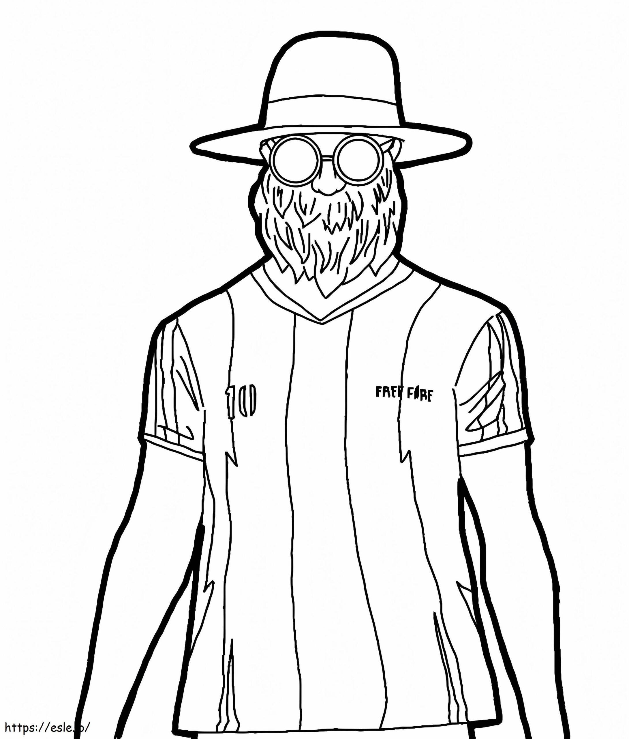 Old Man Free Fire Coloring Page