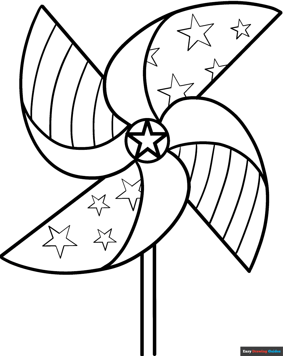 patriotic pinwheels coloring page easy drawing guides patriotic pinwheels coloring page easy drawing guides