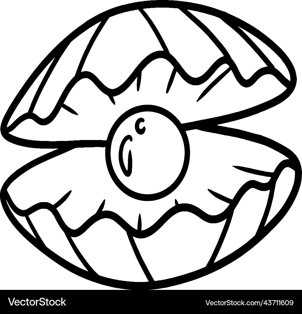 Pearl In Sea Shell Isolated Coloring Page For Kids Pearl In Sea Shell Isolated Coloring Page For Kids