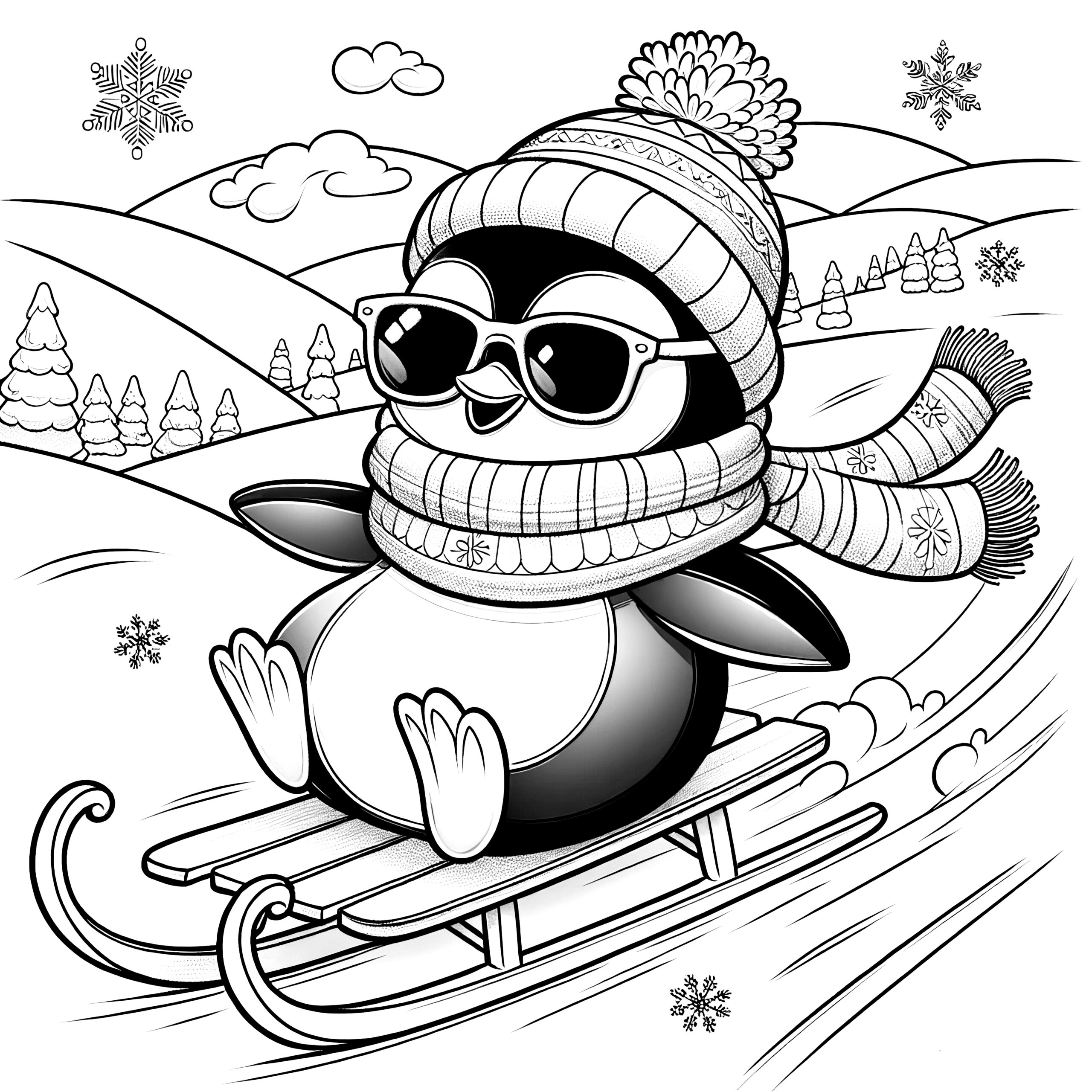 Free Coloring Pages Penguin