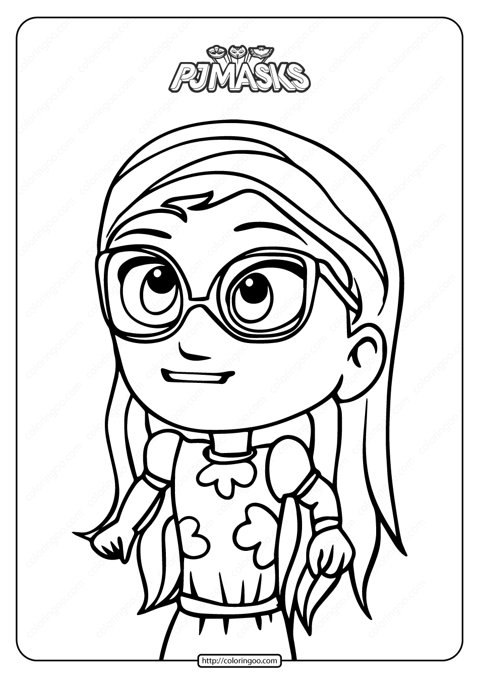 PJ Masks Owlette Amaya Printable Coloring Page