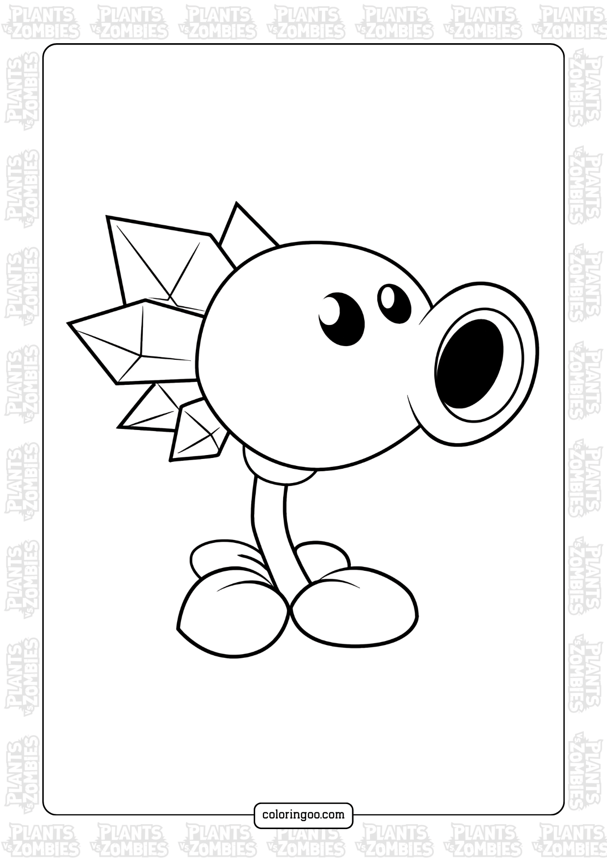 Plants Vs Zombies Snow Pea Coloring Page Plants Vs Zombies Snow Pea Coloring Page