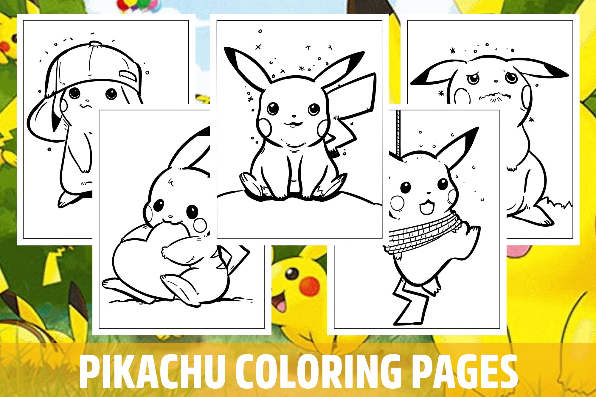 Pok mon Pikachu Coloring Pages For Kids Girls Boys Teens Birthday School Activity Made By Teachers