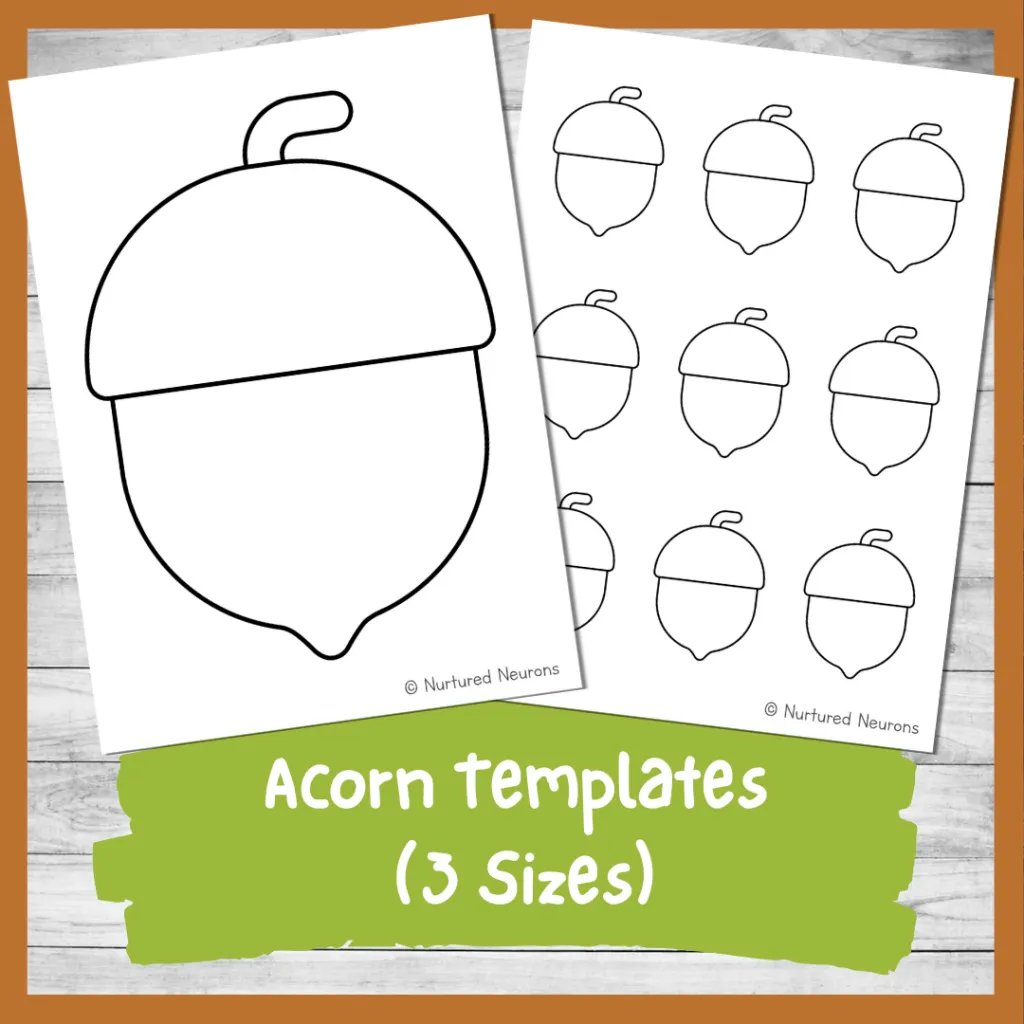 Printable Acorn Templates 3 Different Sizes Nurtured Neurons
