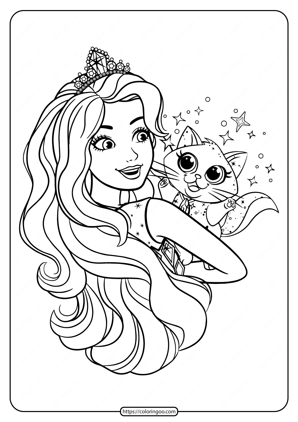 Printable Barbie And Cat Coloring Pages Printable Barbie And Cat Coloring Pages