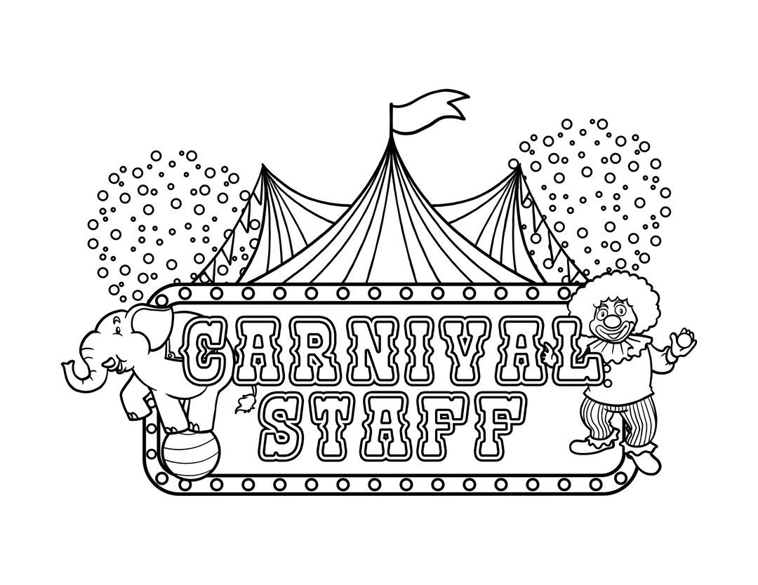 Printable Carnival Stuff Digital Download Circus Coloring Page Etsy