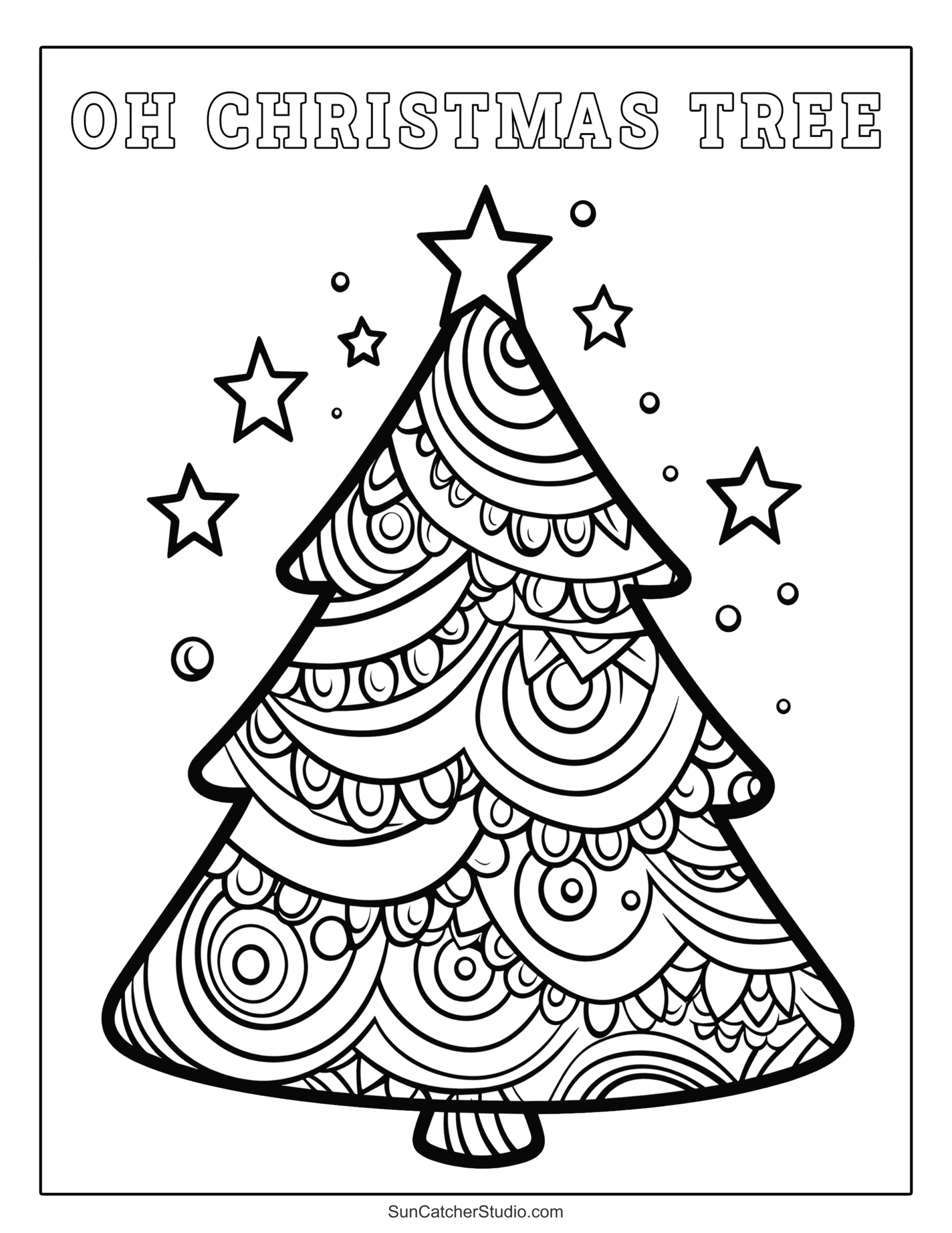 Printable Christmas Tree Coloring Pages And Sheets Free Printables Monograms Design Tools Patterns U0026 DIY Projects