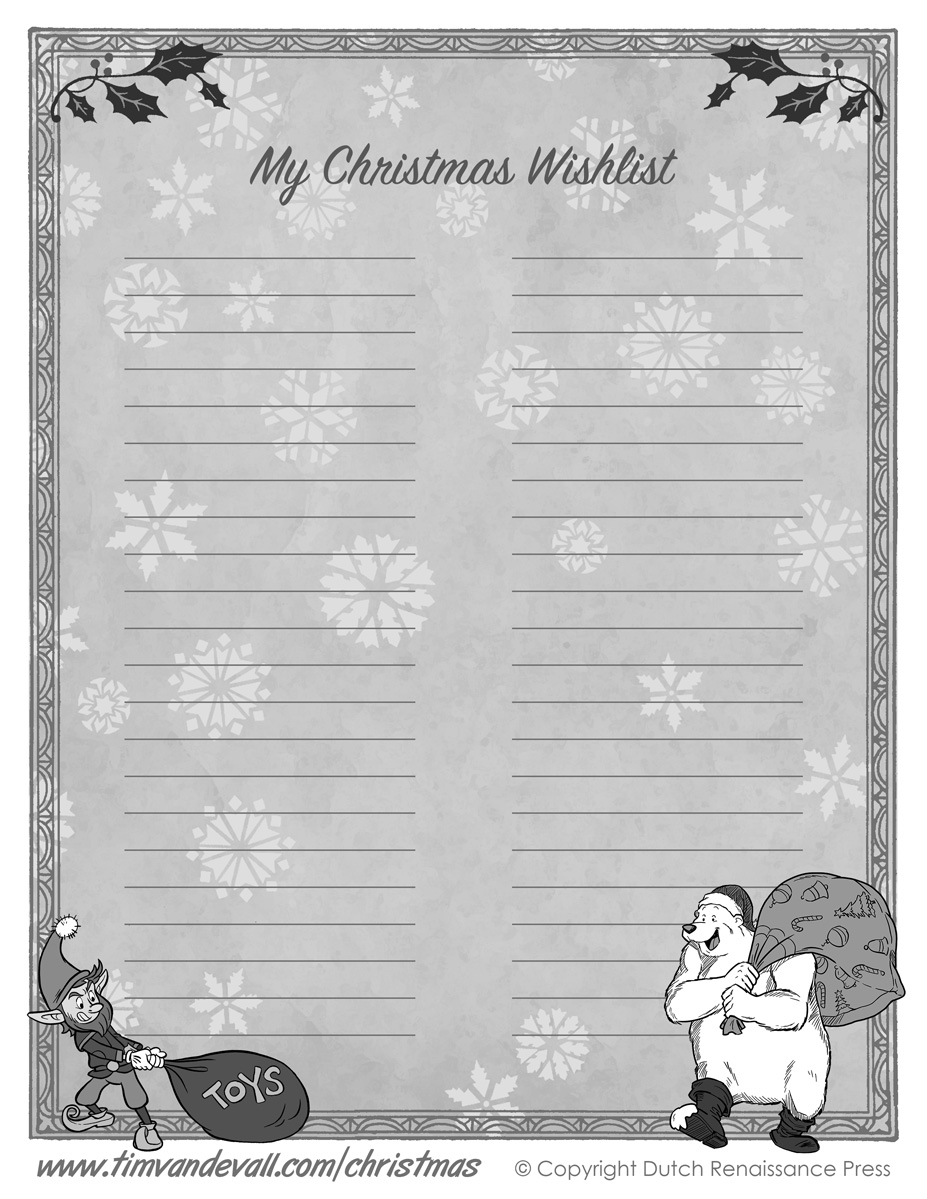 Printable Christmas Wishlist Template For Kids