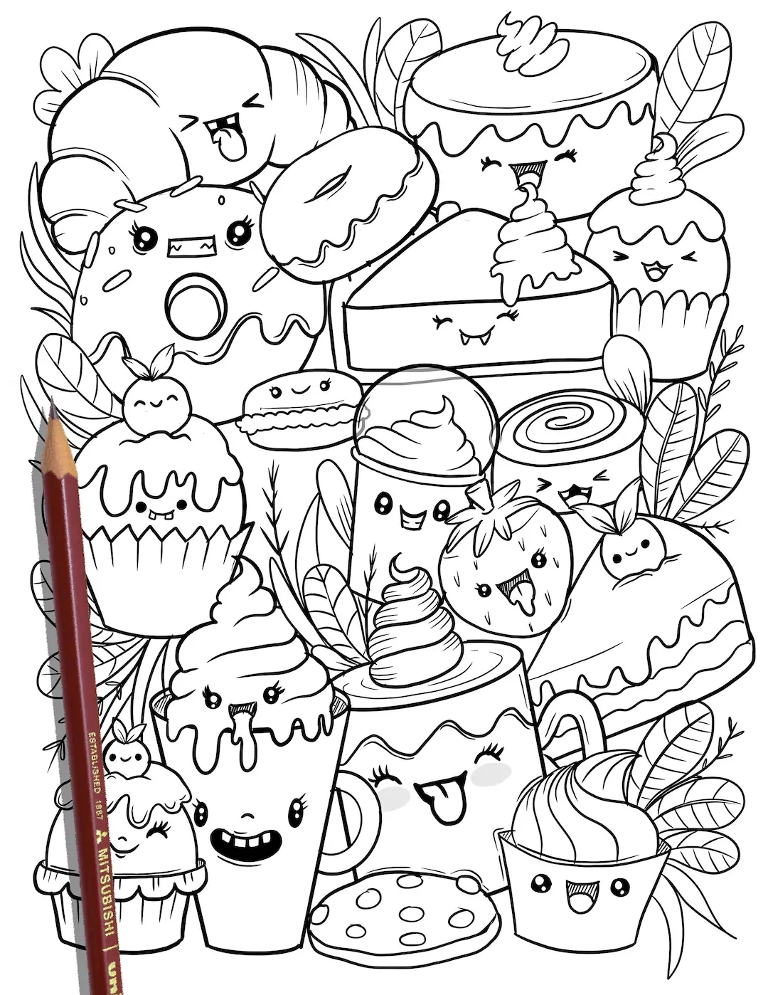 PRINTABLE Cute Dessert Coloring Page Hand drawn Coloring Sheet Sweet Kawaii Doodles Coloring Page Kids Coloring Page Adult Coloring Etsy Australia PRINTABLE Cute Dessert Coloring Page Hand drawn Coloring Sheet Sweet Kawaii Doodles Coloring Page Kids Coloring Page Adult Coloring Etsy Australia