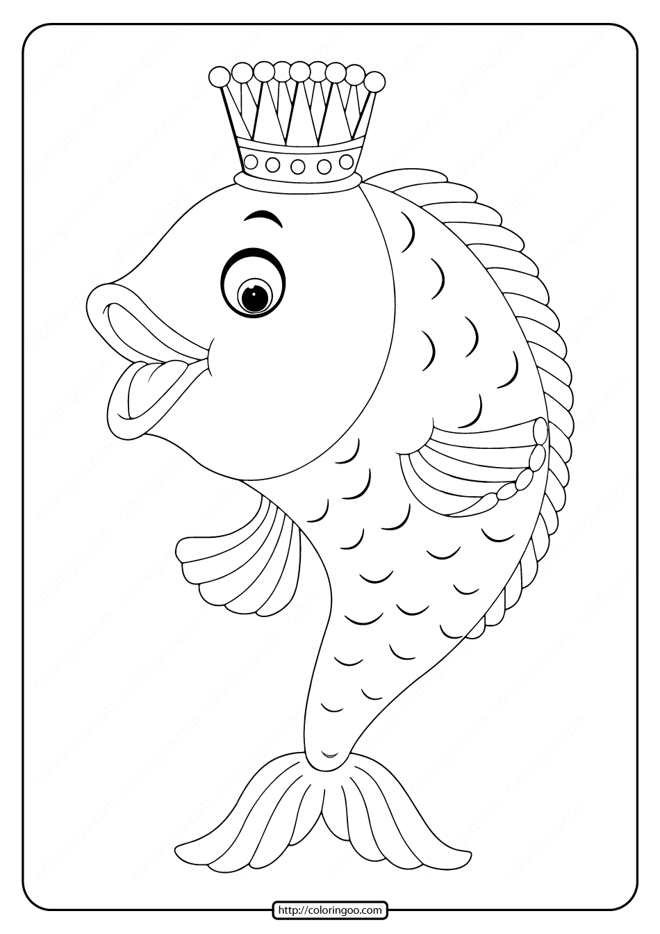 Printable Fairy Tale Goldfish Coloring Page Printable Fairy Tale Goldfish Coloring Page