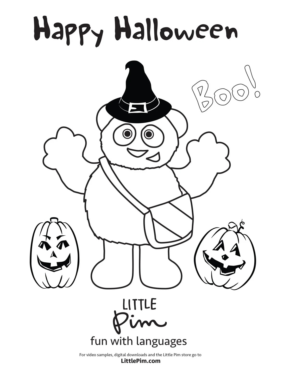 Printable Halloween Coloring Pages For Kids With Little Pim Little Pim