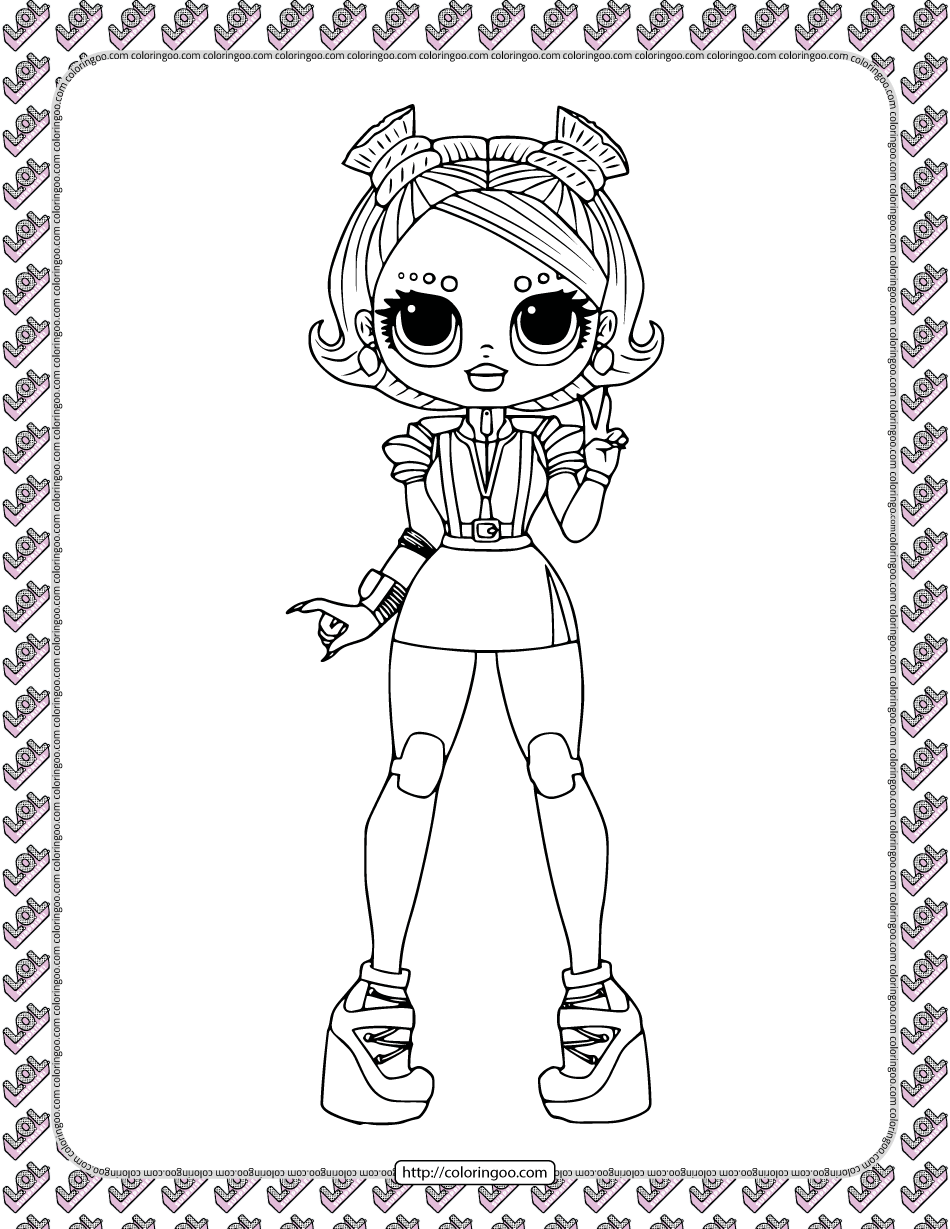 Printable LOL OMG Stellar Babe Coloring Page