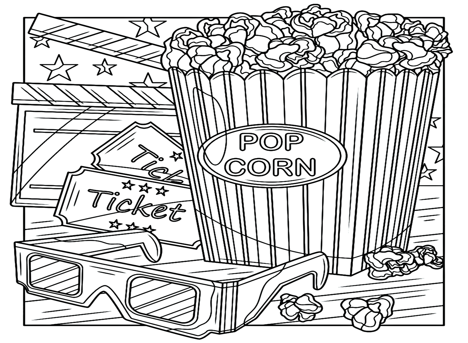 Printable Popcorn Box Coloring Page Free Printable Coloring Pages