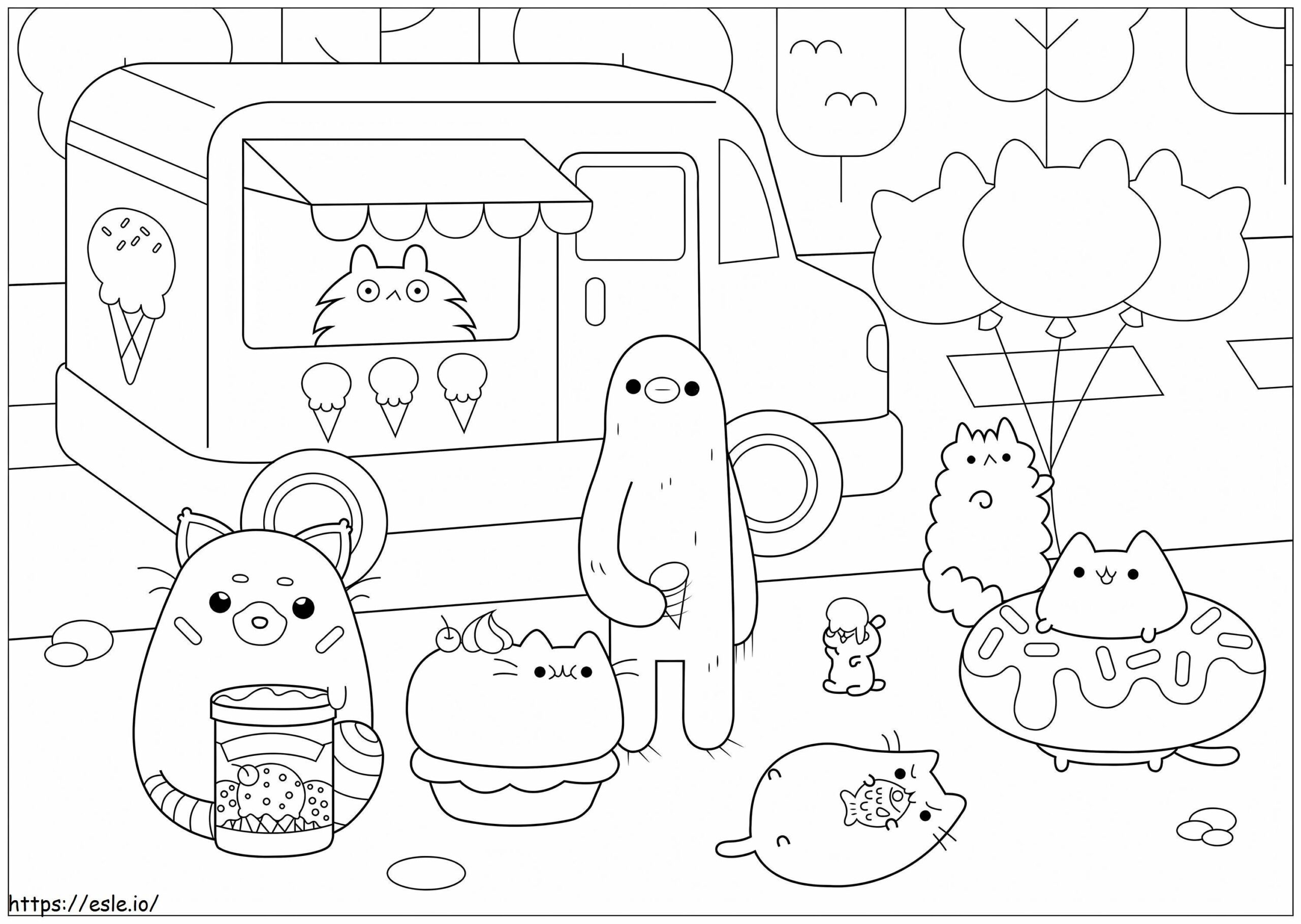 Pusheen And Friends Coloring Page