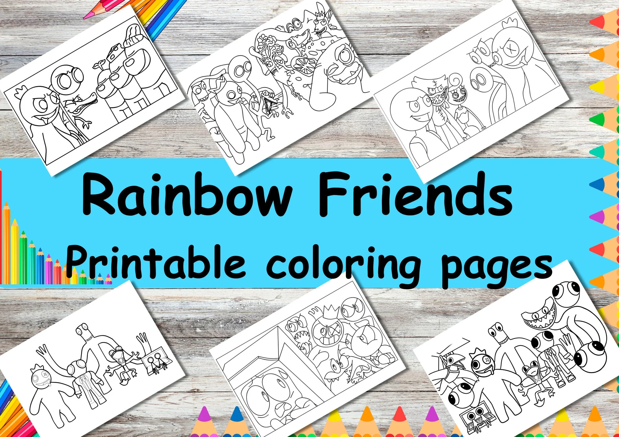 Rainbow Friends Free Coloring Pages Rainbow Friends Free Coloring Pages