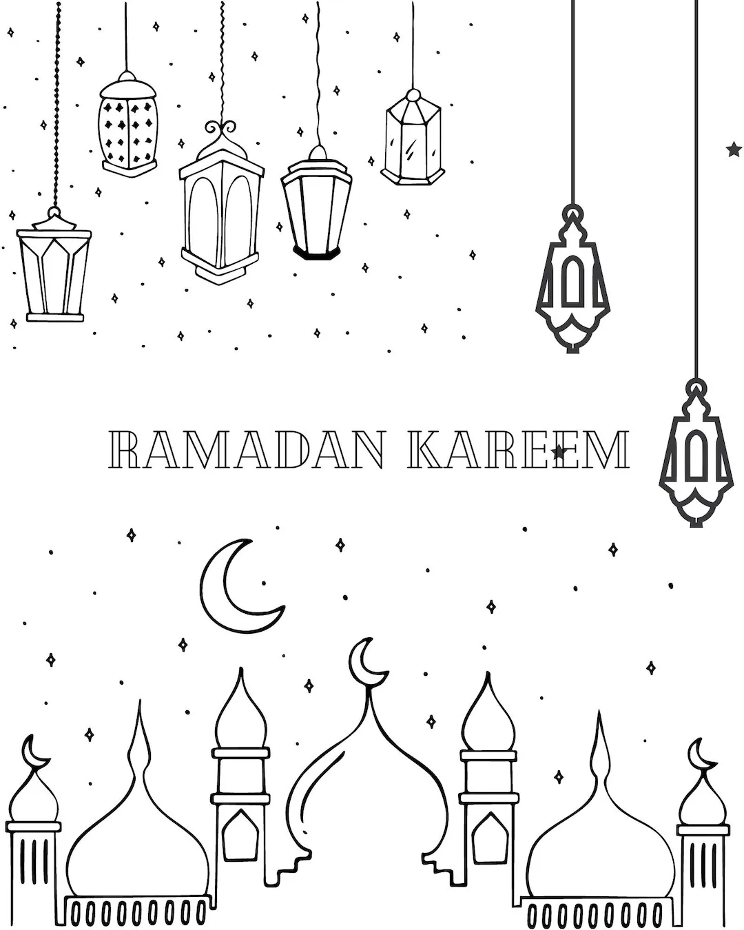 Ramadan Coloring Pages Etsy