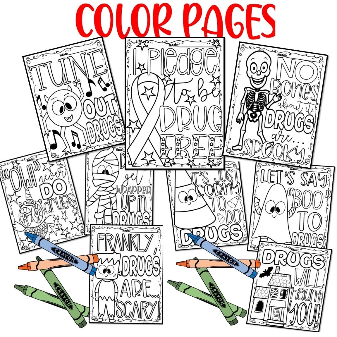 Red Ribbon Week Drug Free No Prep Printables Coloring Pages Red Ribbon Week Drug Free No Prep Printables Coloring Pages