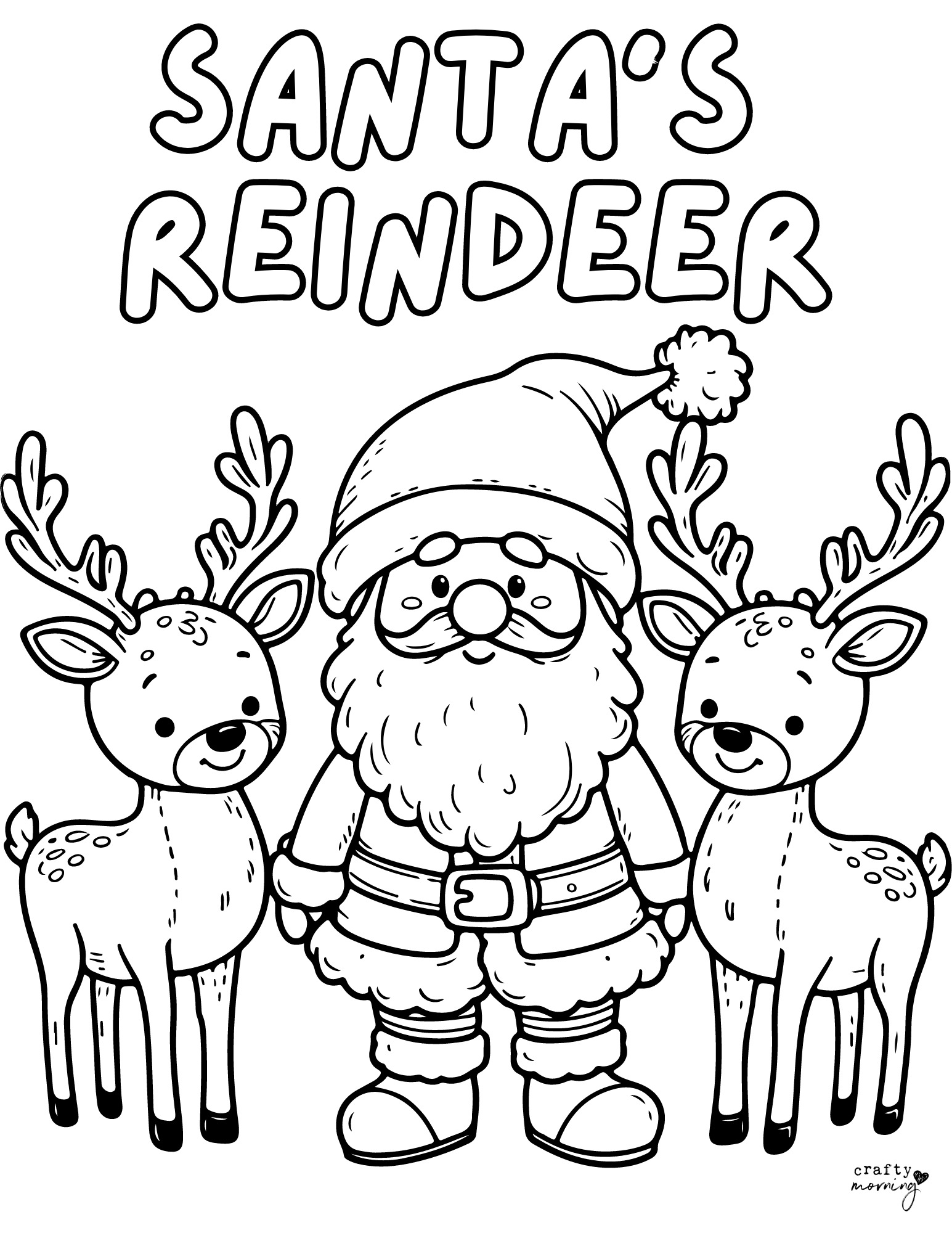 Reindeer Coloring Pages Crafty Morning