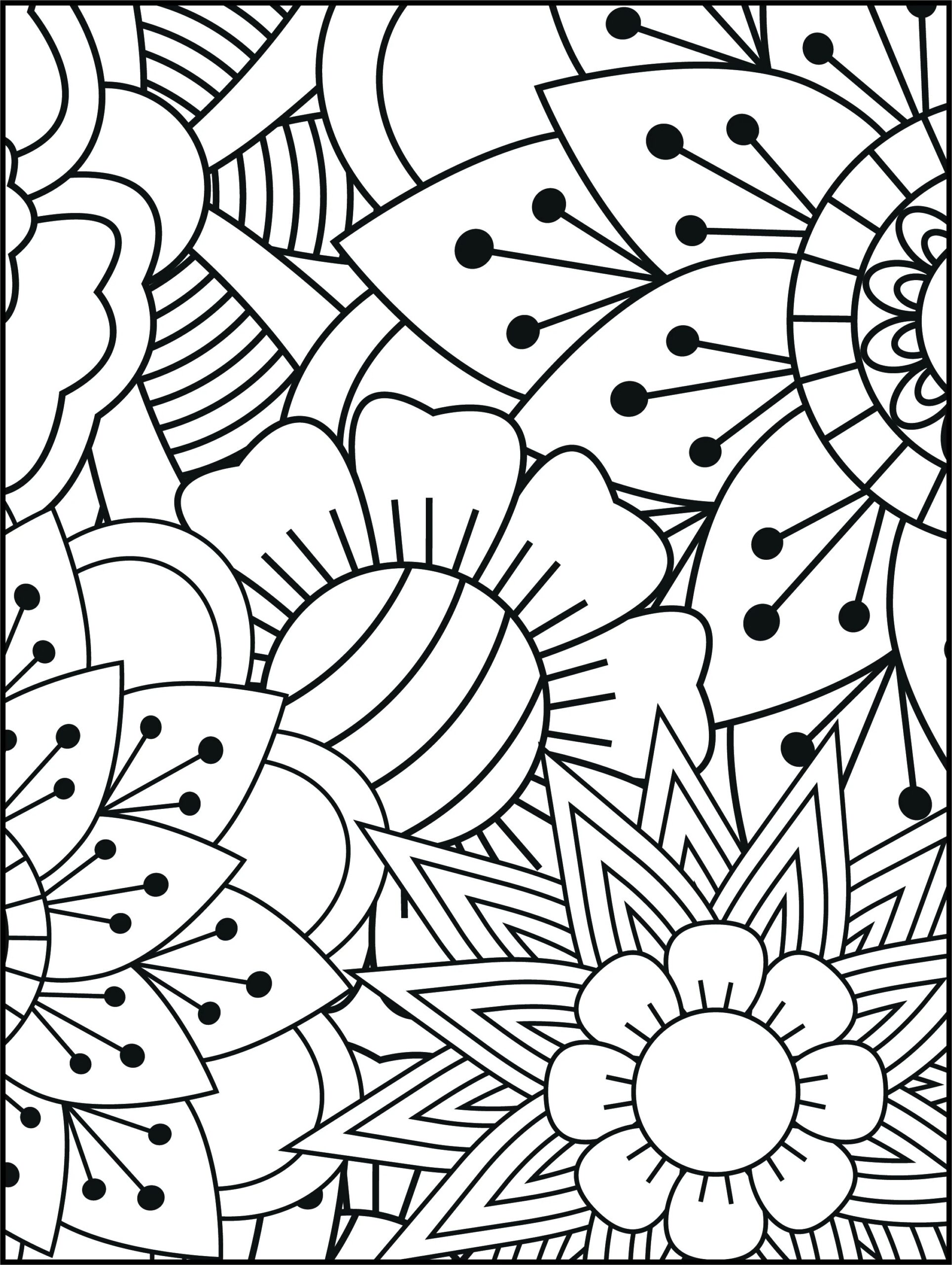 Relaxing Coloring Pages Flowers Vol 5 110 Pages Etsy