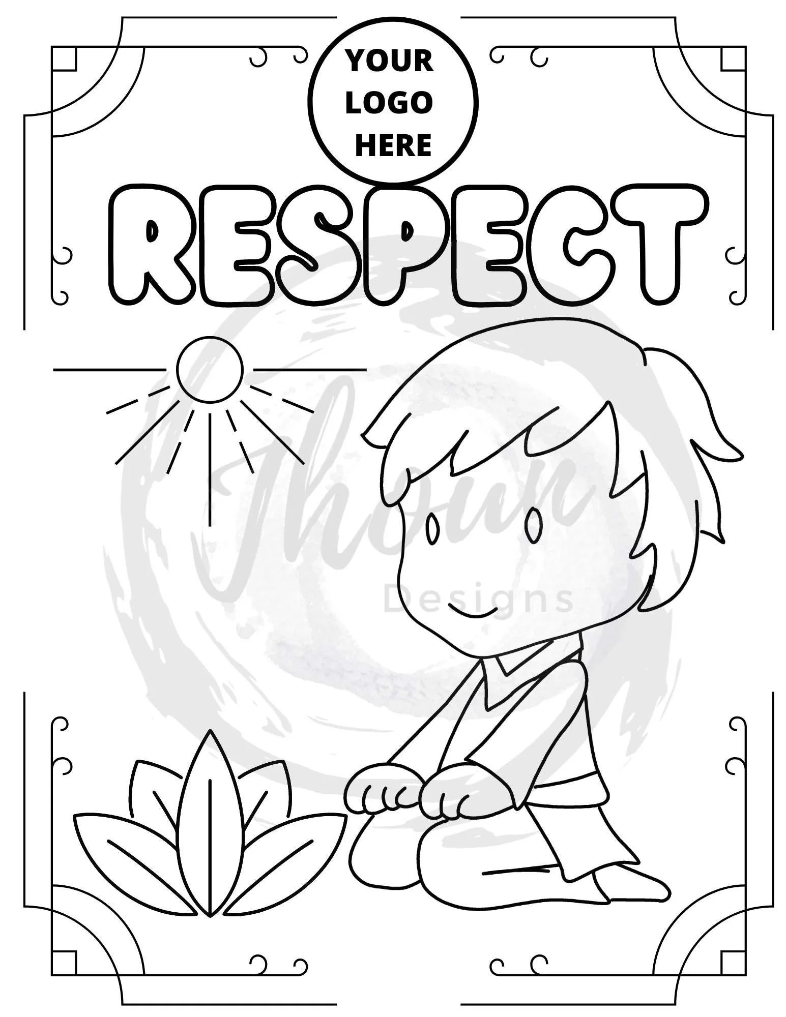 Respect Coloring Page Etsy Respect Coloring Page Etsy