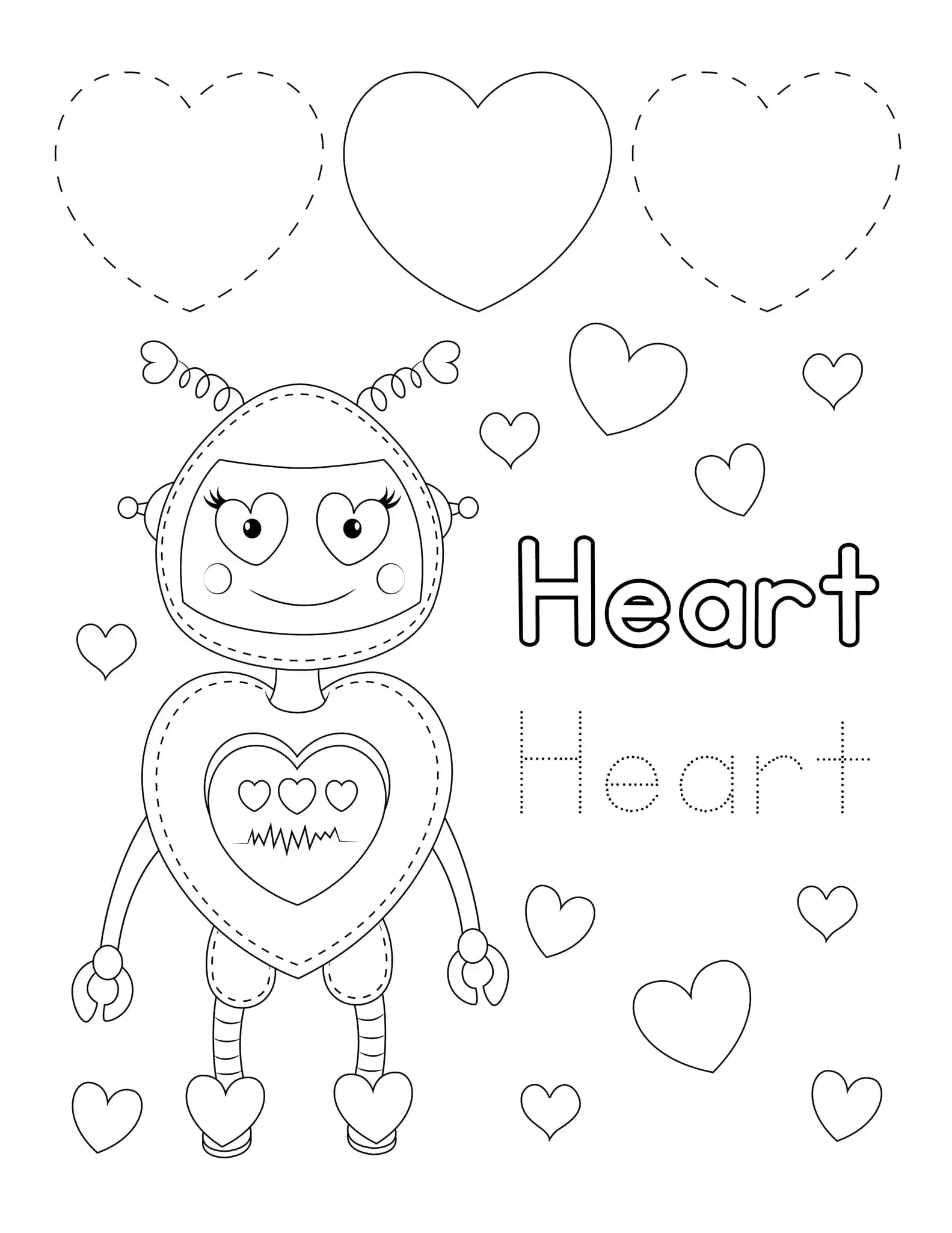 Robot Shapes Coloring Pages Belle Green