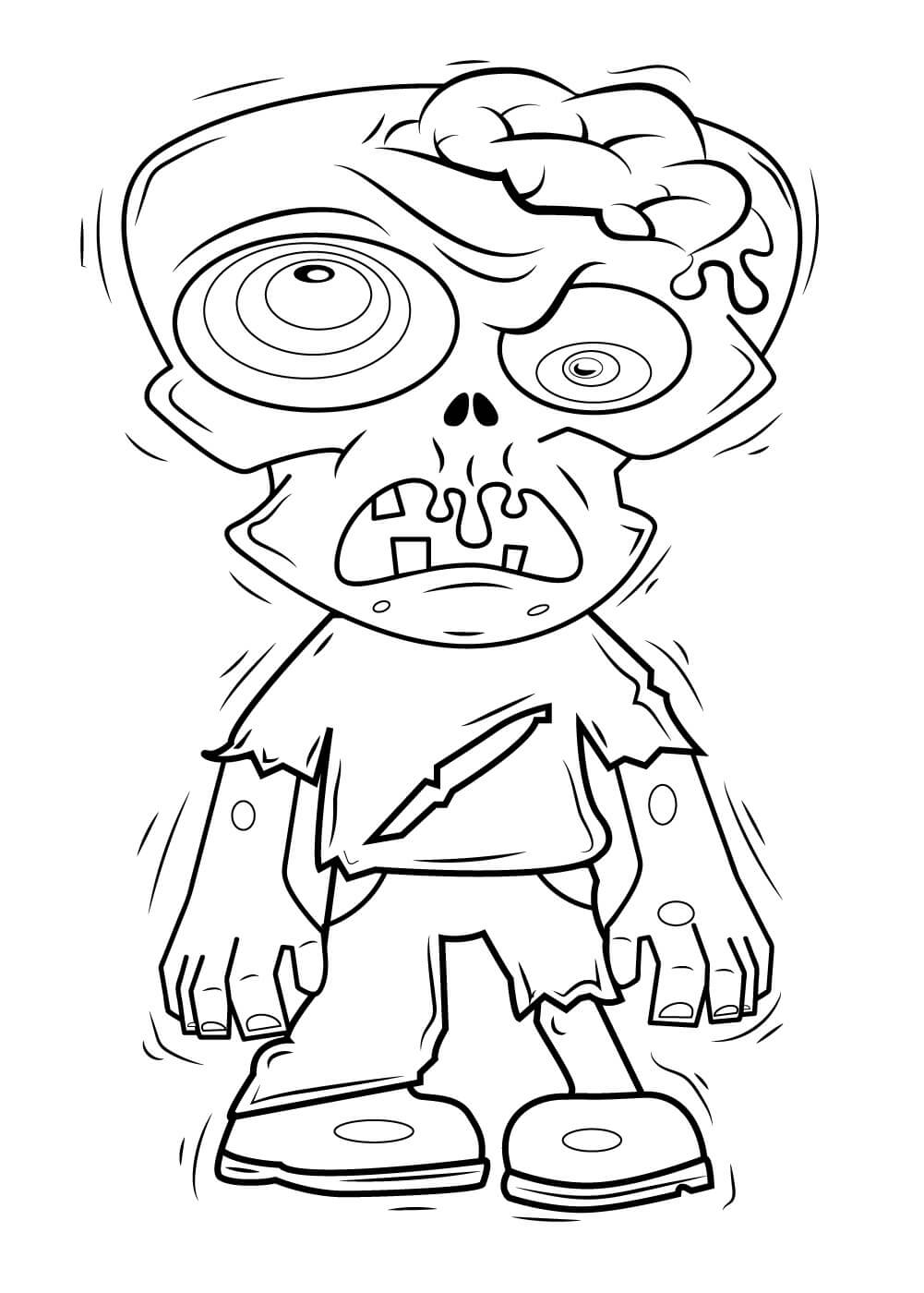 Scared Zombie Coloring Page Download Print Or Color Online For Free