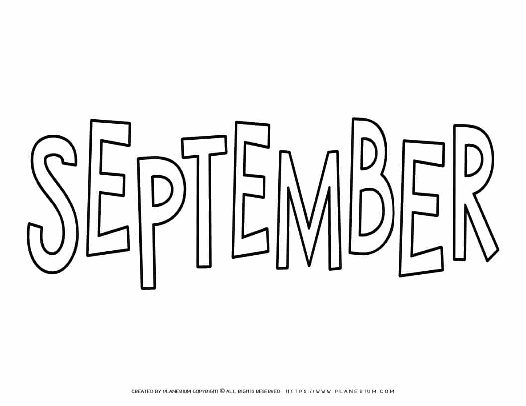 September Coloring Page September Coloring Page