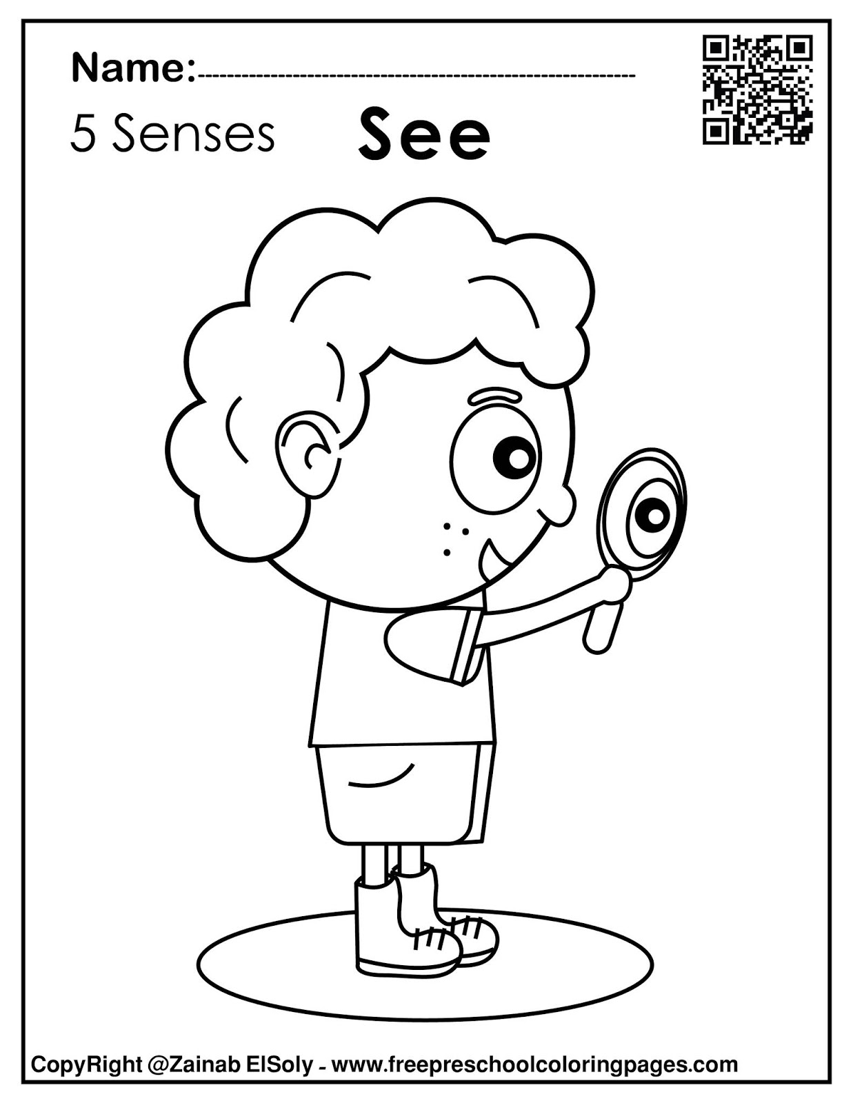 set of 5 senses activities for kids