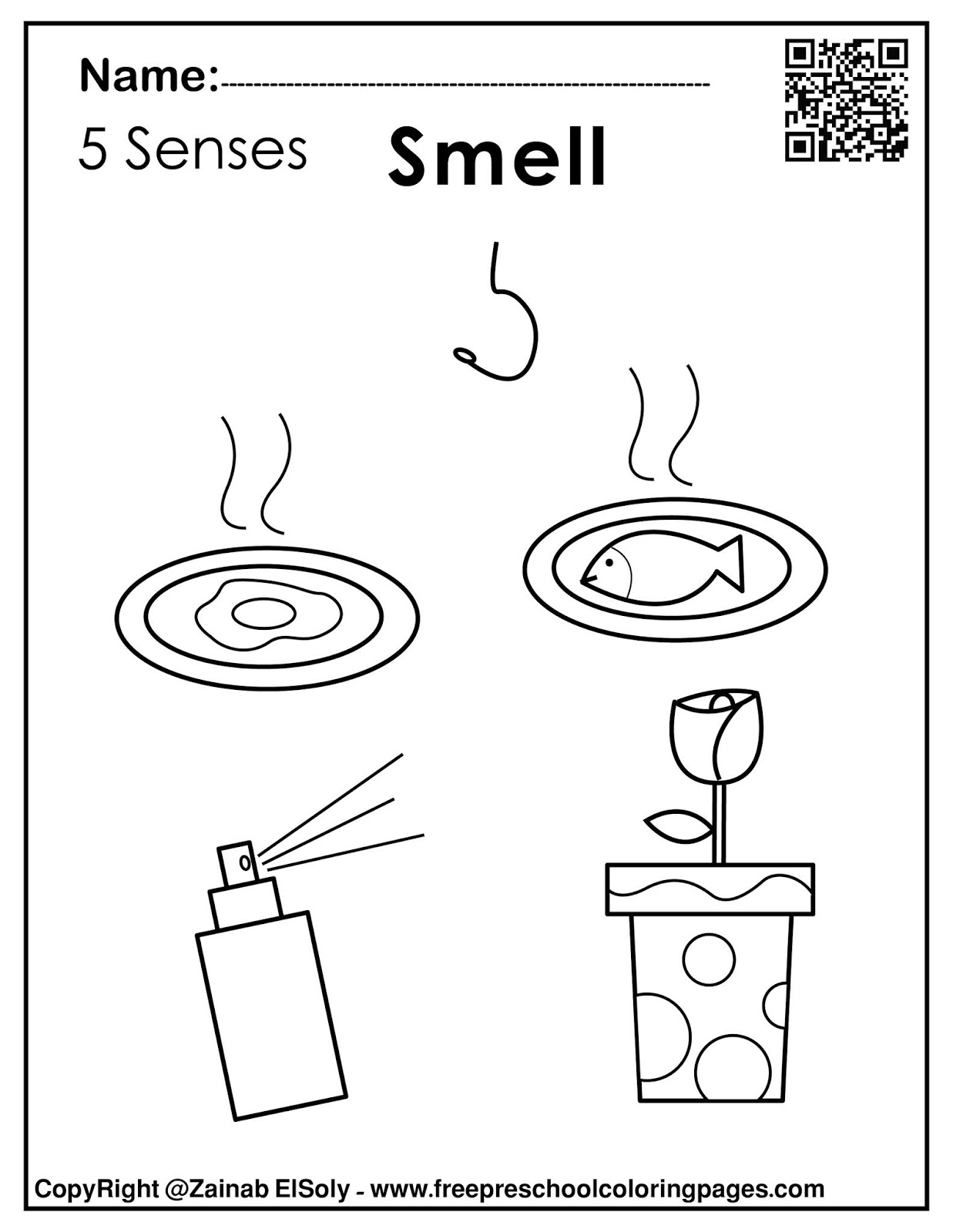 Free Five Senses Coloring Pages
