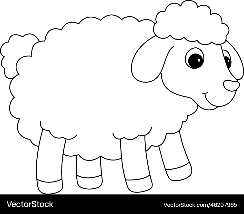 Sheep Isolated Coloring Page For Kids Royalty Free Vector Sheep Isolated Coloring Page For Kids Royalty Free Vector